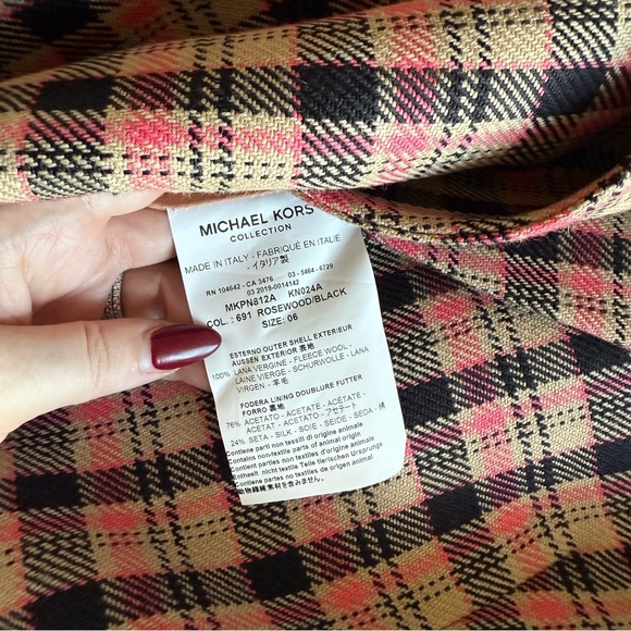 Michael Kors Collection - Plaid Wool Blazer - Rosewood - Picture 9 of 16